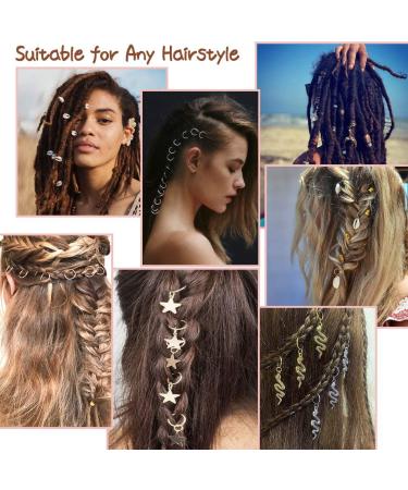 Dreadlock Hair Jewelry Set - 241 Pcs Metal Loc Rings, Cuffs, Coils, Beads - Black Women's Braids Decorations - Buy Online on GoSupps.com