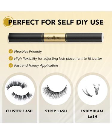 GOLLEE False Eyelash Glue Bond and Seal (4+4 ml Black Bond & Seal Latex Free Individual) - Buy Online on GoSupps.com