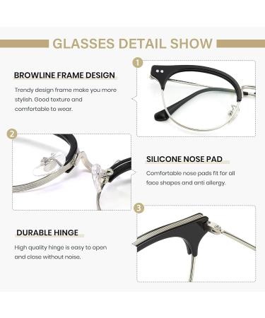 Cyxus Women s Blue Light Filter Glasses - Cat Eye & Round Vintage Style UV400 Protection Anti-Blue Light - 10 Black & Silver TR90 - Buy Online on GoSupps.com