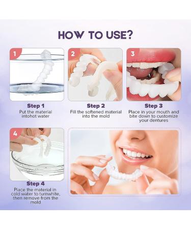 2 PCS Fake Teeth Dentures for Women and Men | Dental Veneers for Temporary Restoration | Natural Comfort & Protection | Regain Confident Smile | Shade-6 - Buy Online on GoSupps.com
