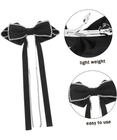 COLLBATH Bow Hairpin Women Hair Clips Hair Accessories for Teen Large Hair Bows Bow Hair Clips Hair Accessory Hair Clips for Big Hair Clips Big Hairpin Diamond Miss One Size Black - Buy Online on GoSupps.com