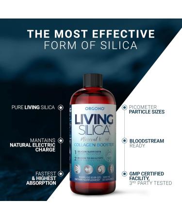 Orgono Living Silica Collagen Booster | Vegan Mineral-Based Silica Supplement | Supports Healthy Collagen & Elastin Production for Joint & Bone Support Glowing Skin Strong Hair & Nails | 16.9 Fl Oz 16.9 Fl Oz (Pack of 1) - Buy Online on GoSupps.com