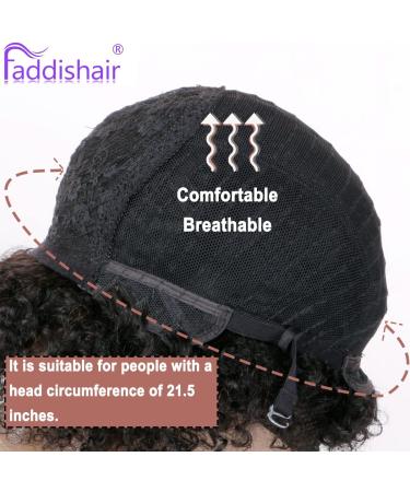 Faddishair Short Afro Wigs for Black Women Bouncy Fluffy Kinky Curly Human Hair Wigs - International Shipping Available - Buy Online on GoSupps.com