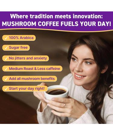 Mushroom Coffee Organic 11 Mushrooms + 8 Adaptogenic Herb Mushroom Coffee for Focus Energy Digestion & Immune Support| Cordyceps Lion s Mane Reishi Chaga & Ashwagandha| Gluten Free 30 Servings 5.3 Ounce (Pack of 1) - Buy Online on GoSupps.com