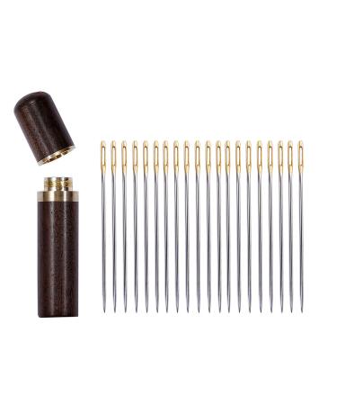30 Pieces Stitching Needles Big Eye Embroidery Needles for Hand Sewing Hand Sewing Needles with Versatile Pear Wooden Needle Case Large Eye Sewing Needles for Stitching Sewing Embroidery 30 Pcs