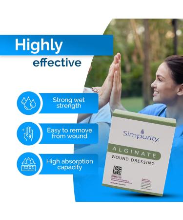 Simpurity Calcium Alginate Wound Dressing 4x4 - 10 Count | International Shipping Available - Buy Online on GoSupps.com