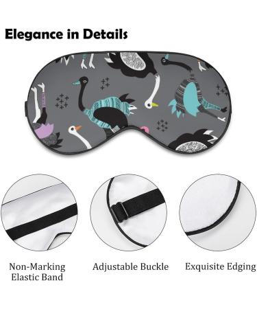 Colored Ostrich Sleep Mask - Adjustable Strap Eye Cover for Sleeping, Blocks Light - Perfect for Night, Travel, Nap - Men and Women - Buy Online on GoSupps.com