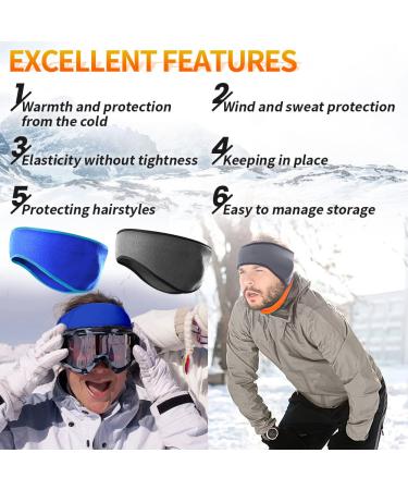 Acokac Winter Fleece Ear Warmer Headband - Black | Cold Weather Ear Muffs for Ski, Running & Cycling - Buy Online on GoSupps.com