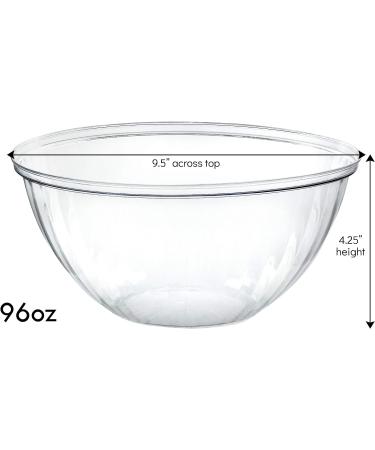 PLASTICPRO 96 OUNCE Disposable Round Serving Bowls with Lids - Clear Chip, Snack, Candy, Salad Bowl - Party Essentials - Buy Online on GoSupps.com