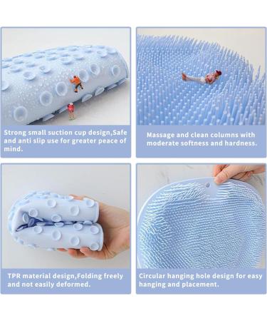 Slip-Proof Silicone Massage Pad & Back Scrubber | Foot Brush with Suction Cup - Relaxing & Effective Cleaning Massage - Gray - Buy Online on GoSupps.com
