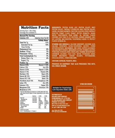 Balance Bar Peanut Butter Protein Snacks with Essential Vitamins & Zinc - 6 Count (Pack of 3) - Buy Online on GoSupps.com