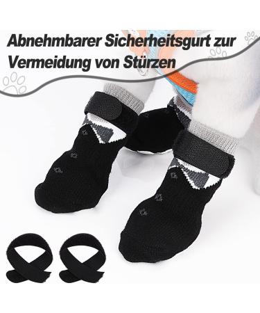 Petloft Anti-Slip Dog Socks - 4 Pack Slide-Resistant Socks for Small & Medium Dogs Cats & Puppies - Adjustable Fastening Tape - Black Paw M - Buy Online on GoSupps.com