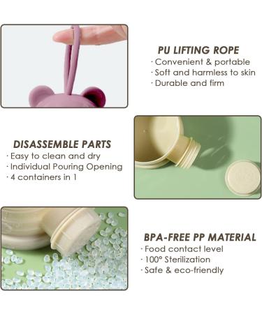 LAPONO Milk Powder Dispenser | Portable 4-Layer Baby Formula Storage Container | BPA-Free Stackable Pots 240ml | Non-Spill Snack/Food/Fruit Box for Infant Toddler Travel - Pink - Buy Online on GoSupps.com