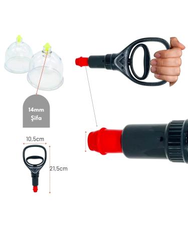 Buy Sifa 50x Cupping Glasses & Pump - Hijama Cupping Cups (6cm) for Holistic Health - International Shipping Available - Buy Online on GoSupps.com