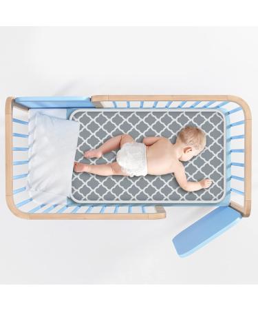 Grey Portable Foldable Nappy Changing Mat | Unisex Travel Diapering Sheet | Absorbent Cotton Bed Pad (60x35cm) - Buy Online on GoSupps.com
