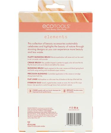 EcoTools Elements Limited Edition Fiery Eye Professional Eye Makeup Brush Set 6 Piece Set Orange - Buy Online on GoSupps.com