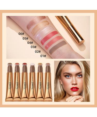Gold Liquid Highlighter Wand with Cushion Applicator - Long Lasting Shimmer Finish Makeup Stick for Face Illumination - Buy Online on GoSupps.com