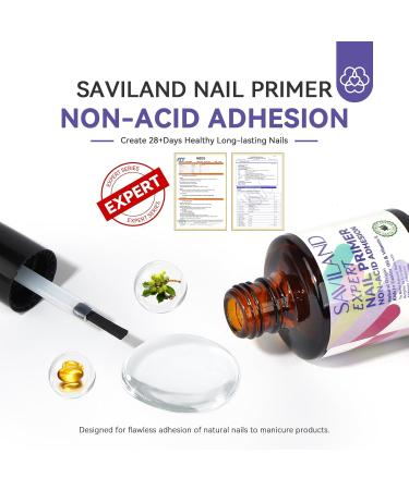 SAVILAND Nail Primer No Lift: 2024 Acid Free Primer Nail Prep Bond with Vitamin E Ingredient Castor Oil for Gel Acrylic Dip Nails Ultra-Strong Adhesion Protein Bond Nail Supplies Home Salon - Buy Online on GoSupps.com