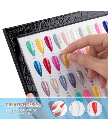 BNG Nail Display Book - 120 Color Professional Gel Polish Chart in Black Leather - Salon Design Booklet with 240 Pcs False Nail Tips - Buy Online on GoSupps.com
