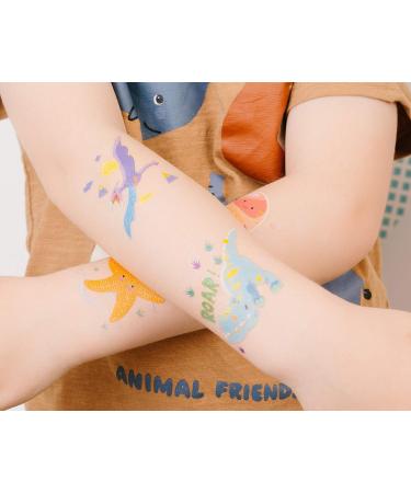 PapaKit Party Dinosaurs 36 Temporary Fake Tattoo Set - Kids Birthday Party Favor - Non-Toxic, Food Grade Ingredients - Safe & Removable - Buy Online on GoSupps.com