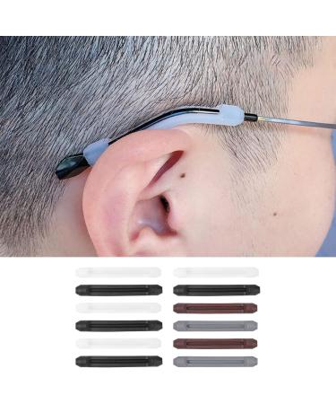 6 Pairs Silicone Anti-Slip Glasses Ear Pads & Hooks - Comfort for Sunglasses & Reading Glasses - Black White Gray Brown - Buy Online on GoSupps.com