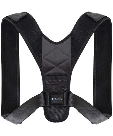 3DActive Posture Corrector for Men and Women Adjustable Back Brace for Clavicle Support Breathable Back Straightener for Neck Shoulder and Back Pain Relief. Includes Carry Bag Universal Fit