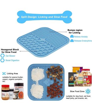KILIN Dog Lick Pad Snuffle Mat for Boredom & Anxiety Relief | Slow Feeder Alternative with Suction Cups | Calming Mat for Bathing & Grooming | Small Blue - Buy Online on GoSupps.com