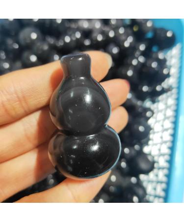 Natural Silver Obsidian Gourd fengshui Reiki Crystals Stones Home Decor Art Collection Gift - (Size: 4-4.5cm) - Buy Online on GoSupps.com