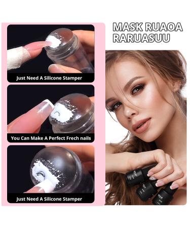 Noverlife 3PCS Nail Art Stamper Kit - Clear Silicone Stampers for Nail Design - Manicure Jelly Stamper Set with Scraper Cards - DIY Nail Stamping Transfer in 3 Sizes - Buy Online on GoSupps.com