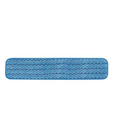 Rubbermaid Commercial Products Microfiber Damp Mop Pad, 24-Inch, Blue, Removes Bacteria, for Heavy-Duty Cleaning on Hardwood/Tile/Laminated Floors in Kitchen/Lobby/Office 24