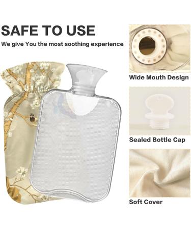Buy BPA-Free 2L Heat Bottle with Flower Peacock Motif - Large Hot Water Bag for Pain Relief Headache & Neck Comfort | International Shipping Available - Buy Online on GoSupps.com