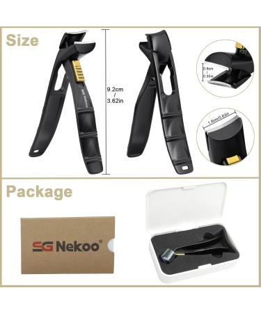 SG Nekoo Angled Head Toenail Clippers for Seniors Thick Nails Wide Jaw Professional Ingrown Toe Nail Clippers with Safety Lock Sharp Large Ergonomic Nail Cutter with Catcher for Men Women Black1P - Buy Online on GoSupps.com