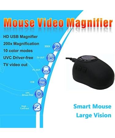 Mouse Electronic Magnifier Electronic Reading Aid Handheld Low Vision Aids Portable Mouse Digital Magnifier 20-200X Magnification for TV/Monitor Gifts for Visually Impaired Friendly32 - Buy Online on GoSupps.com