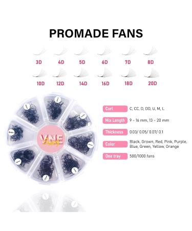 Combo 3 Pack of 1000 Premade Mixed Length Volume Lash Extensions - Customizable Mega Eyelash Fans for Ultimate Beauty - Buy Online on GoSupps.com
