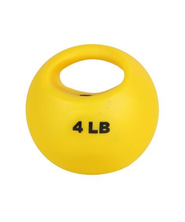 CanDo 10-3291 One Handle Medicine Ball, 4 lb, Yellow 4 lbs