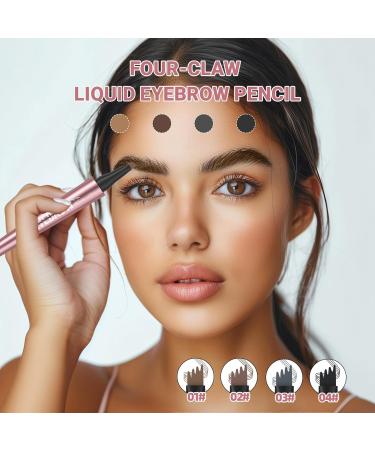 Vawolecy Waterproof Eyebrow Pencil Natural Makeup Fine Stroke Magic Eyebrow Pencil with 4 Micro Fork Tips for Women Hairlike Defined Eyebrows 3 Gray - Buy Online on GoSupps.com