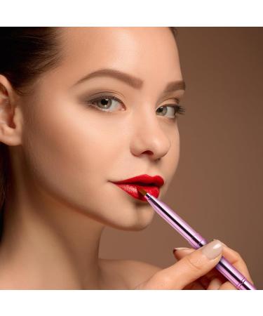 Retractable Lip Makeup Brush Portable Dual End Lipstick Brush Lipstick Gloss Makeup Brushes Concealer Brushes Lip Contours Makeup Tool (Pink) - Buy Online on GoSupps.com