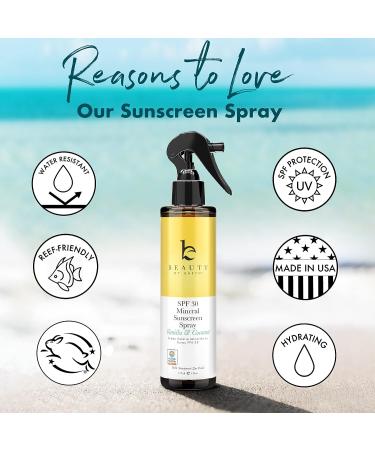 SPF 30 Mineral Sunscreen Spray for Sensitive Skin - Reef Safe, Kids, Toddler, Baby Sunscreen - Vanilla Coconut Suntan Lotion - Buy Online on GoSupps.com