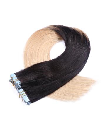 Premium Tape-In Hair Extensions - #1B/24 Ombre - 40cm - 100% Remy Real Hair - Tress by Novon Hair Extensions - Buy Online on GoSupps.com