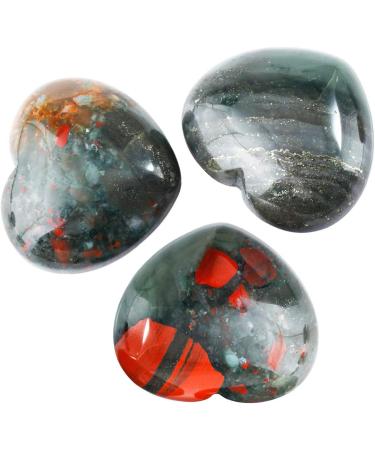 Nupuyai Africa Bloodstone Heart Palm Worry Stone 45mm - Chakra Reiki Healing Crystal for Home Decoration - Buy Online on GoSupps.com