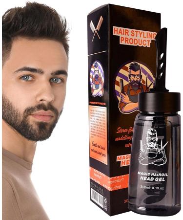 2 Men Hair Styling Gel with Comb - 2 in 1 Men Styling Gel with Comb Long-Lasting Hair | Lightweight Hair Cream Salon Styling Gel Tool Fast Build Hair 2 Pcs One Comb Cool 300ml - Buy Online on GoSupps.com
