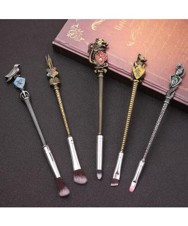Potter Makeup Brush Set for Women - 5pcs Metal Magic Eye Shadow, Eyeliner, Lip Brush Beauty Tools with Gift Bag (Bronze01) - Buy Online on GoSupps.com