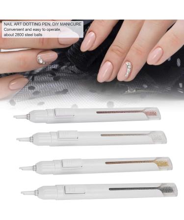 Nail Painting Pen 2800pcs Steel Balls Rose Gold Dotting Pen 4pcs DIY Decoration Nail Art Dotting Pen Gold Dotting Pen 4pcs Professional for Manicure Tools(0.8mm) - Buy Online on GoSupps.com