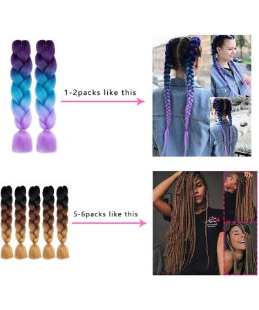Ombre Jumbo Braiding Hair Fluorescent Green Extension 24 Inch Braiding Hair Extension for Women High Temperature Jumbo Braids for Twist Crochet Braiding Hair(B13) - Buy Online on GoSupps.com