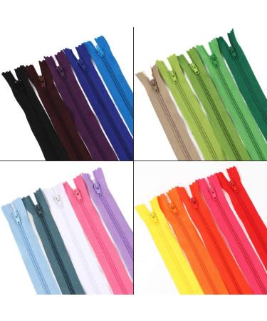 Outuxed 120pcs Mixed Nylon Coil Zippers - 7.8, 12, 16 Inches - Colorful Sewing Zippers for Tailor Crafts - 20 Assorted Colors - Buy Online on GoSupps.com