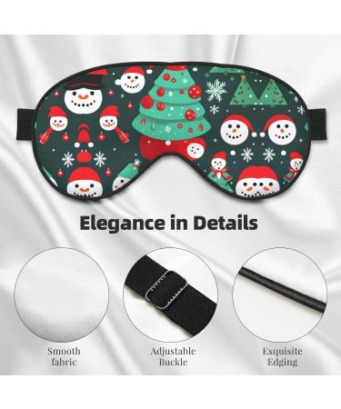 Double-Sided Eye Mask with Christmas Tree & Snowman Print | Soft Light Blocking for Better Sleep Quality - Perfect Holiday Gift - Buy Online on GoSupps.com