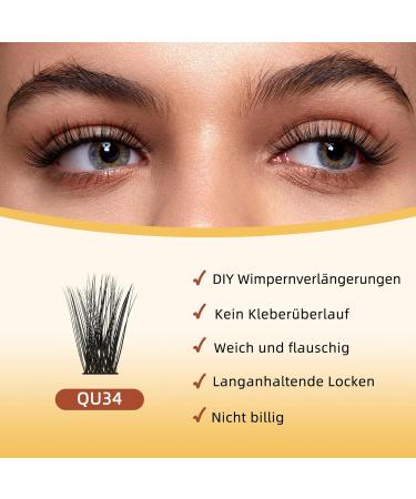 Cluster Lashes Quewel 168pcs - C Curl 12-18mm Eyelash Extensions - Soft & Light Volume False Eyelashes for Home Use - Buy Online on GoSupps.com