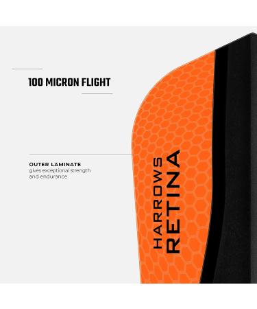 Harrows Retina X 100 Micron Dart Flights - Slim Shape, Extra Strong (Orange) | 5 Sets of 3 Flights, 15 Total - Buy Online on GoSupps.com