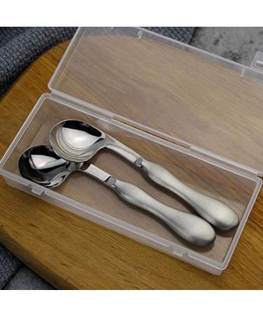 ALLWIN Adaptive Utensils 2Pcs Curved Spoon Set for Hand Tremors, Arthritis, Parkinson's - Right Handed Angled Spoons for Elderly Use - Buy Online on GoSupps.com