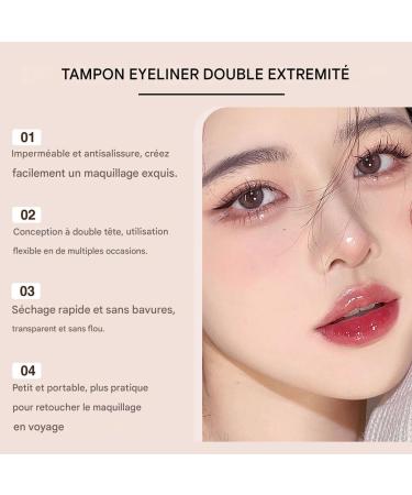 Eye End Wing Stamp | Double-Pointed Stencil for Women Eye Fin Quick-Drying Stain-Resistant Polka Dot Cosmetics for Travel Dates Weddings - Buy Online on GoSupps.com